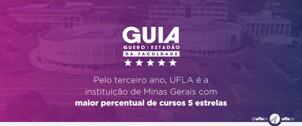 Pelo terceiro ano consecutivo, UFLA é a instituição de Minas Gerais com maior percentual de cursos 5 estrelas