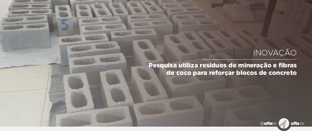 Pesquisa utiliza resíduos de mineração e fibras de coco para reforçar blocos de concreto