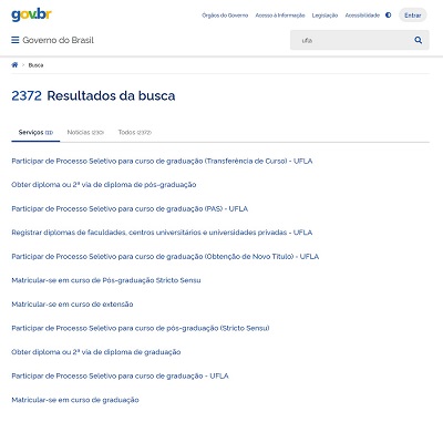 Serviços da UFLA já estão disponibilizados no Portal Gov.br