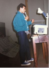 O então estudante Luiz Roberto Guimarães, no I CICESAL - Congresso de Iniciação Cientifica da ESAL, realizado em 1986