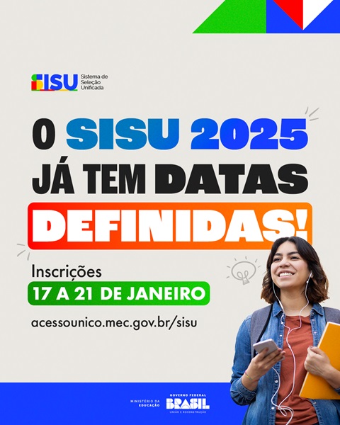 MEC publica edital do Sisu 2025 - UFLA ofertará 2.005 vagas