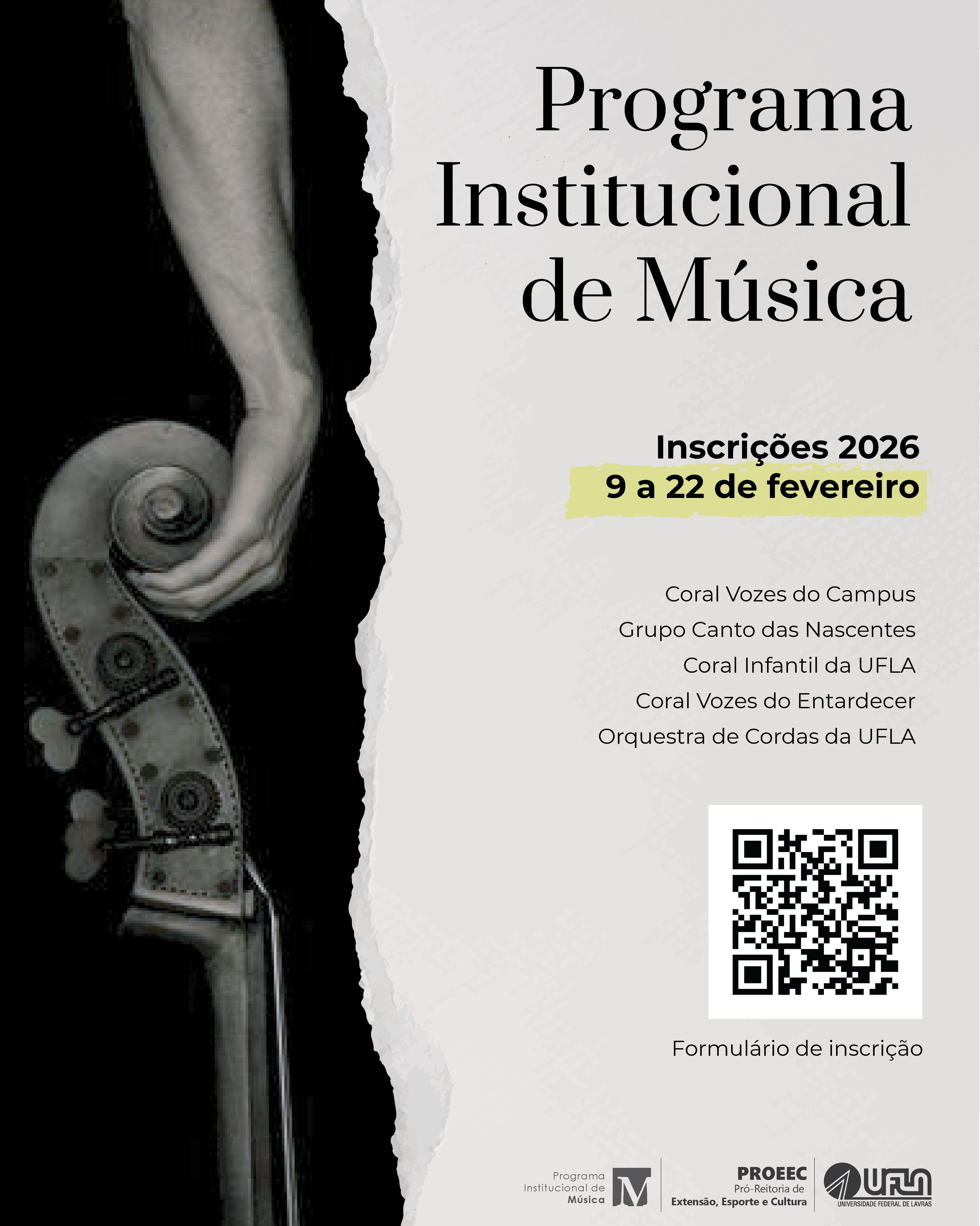 Centro de Cultura da UFLA abre inscrições para corais e orquestra em 2026