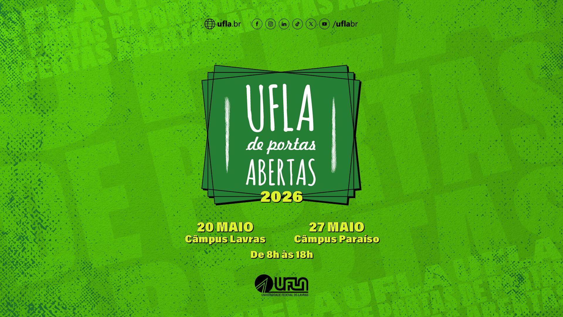 Começam as inscrições para a 9ª edição do “UFLA de Portas Abertas”