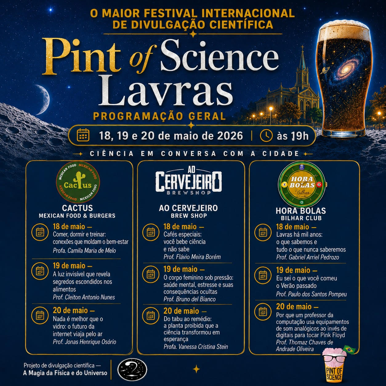 Oitava edição do Pint of Science debaterá saúde mental, história e cafés especiais